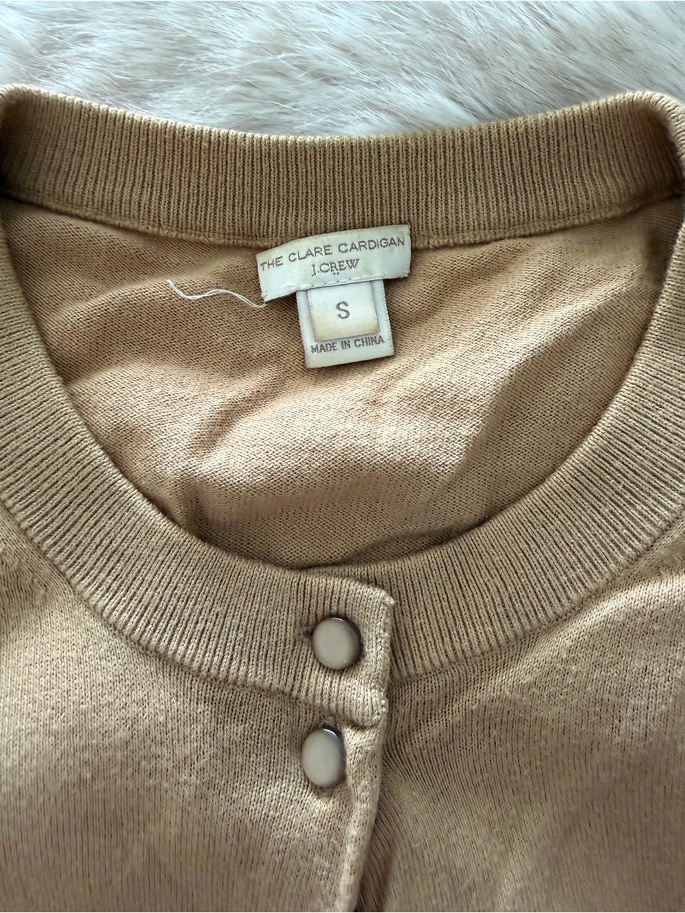 J. Crew Factory Camel Button-Front Women's Cardigan - Picture 3 of 3